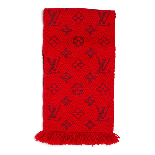 Louis Vuitton Logomania Schal Wolle rot