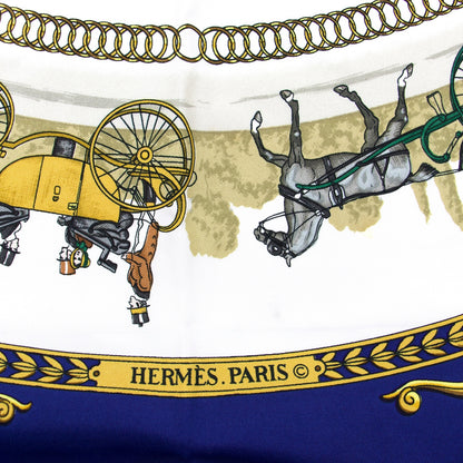 Hermès Carré " La Promenade de Longchamps" marine