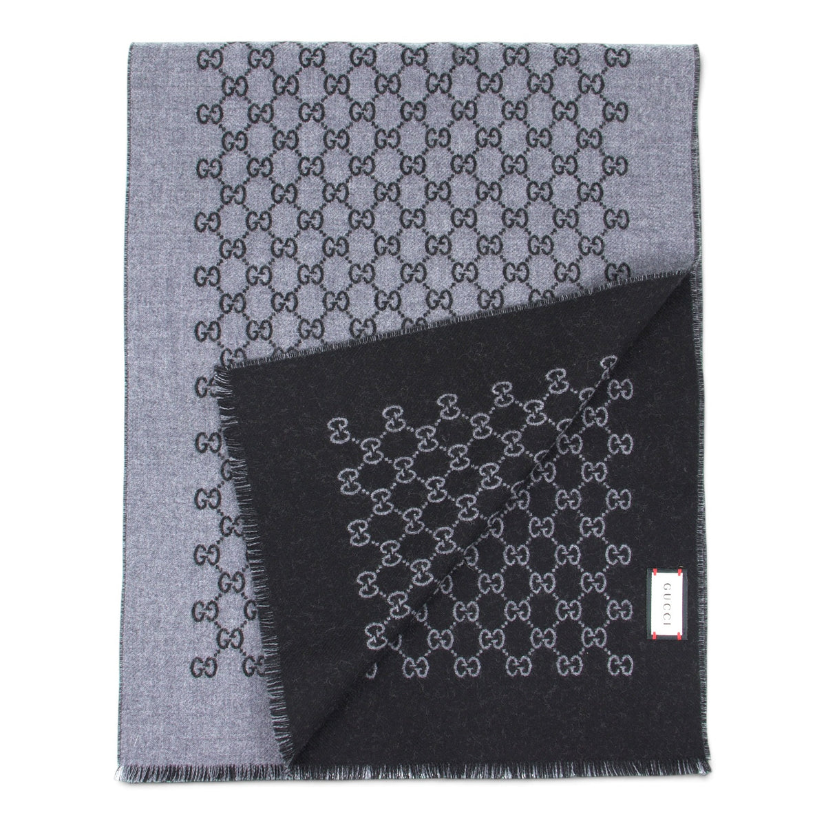 Gucci Wendeschal GG Wolle grau/schwarz