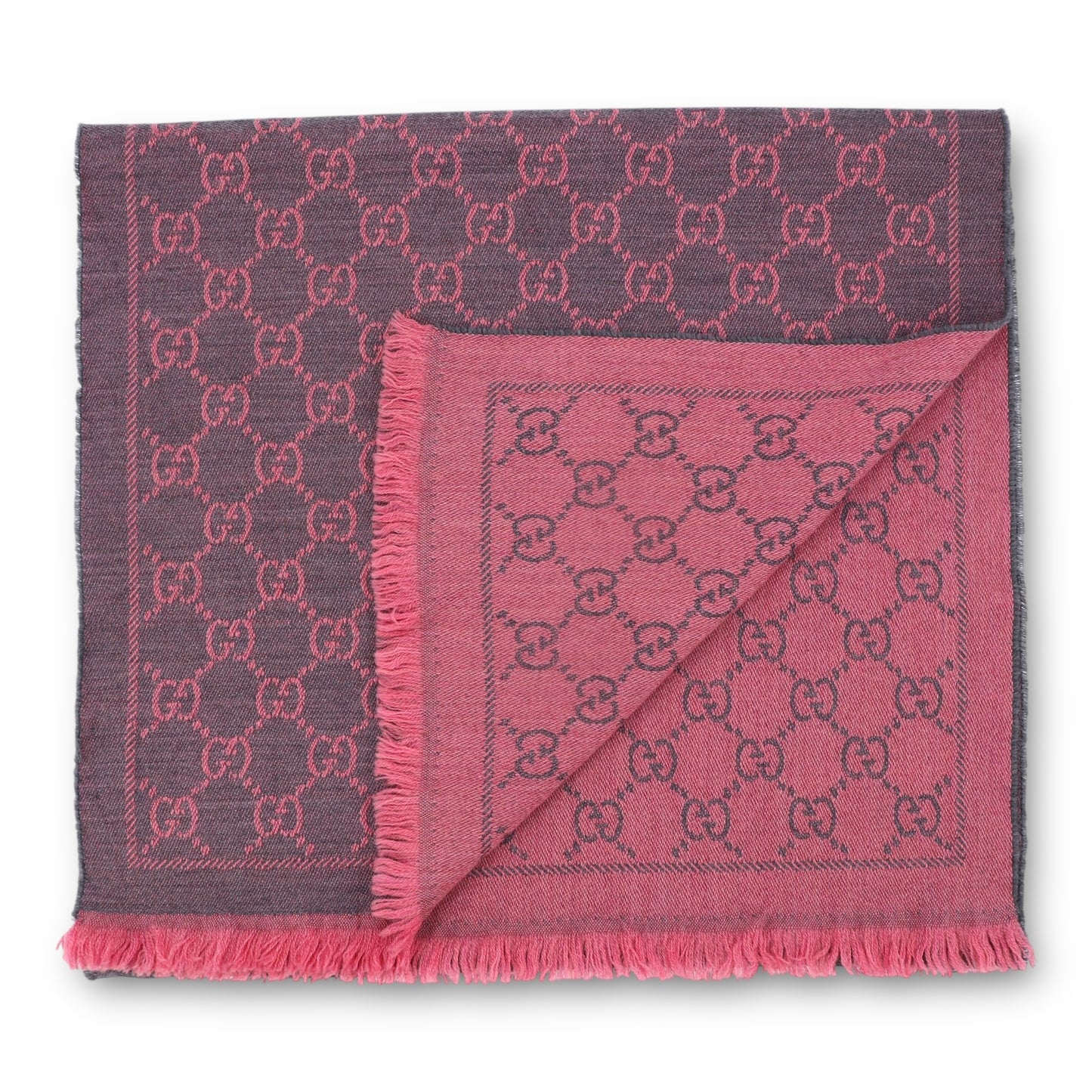 Gucci Schal reversible grau/rosa