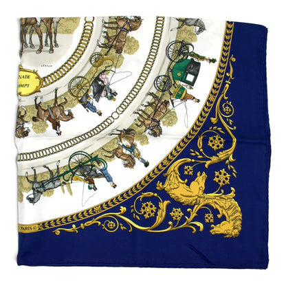 Hermès Carré " La Promenade de Longchamps" marine