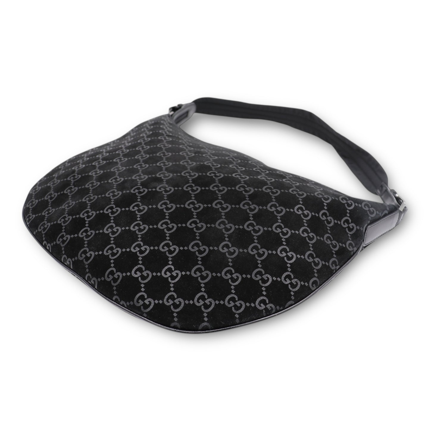 Gucci Schultertasche Wildleder schwarz