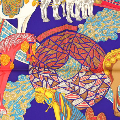 Hermès Carré "Art des Steppes" blau