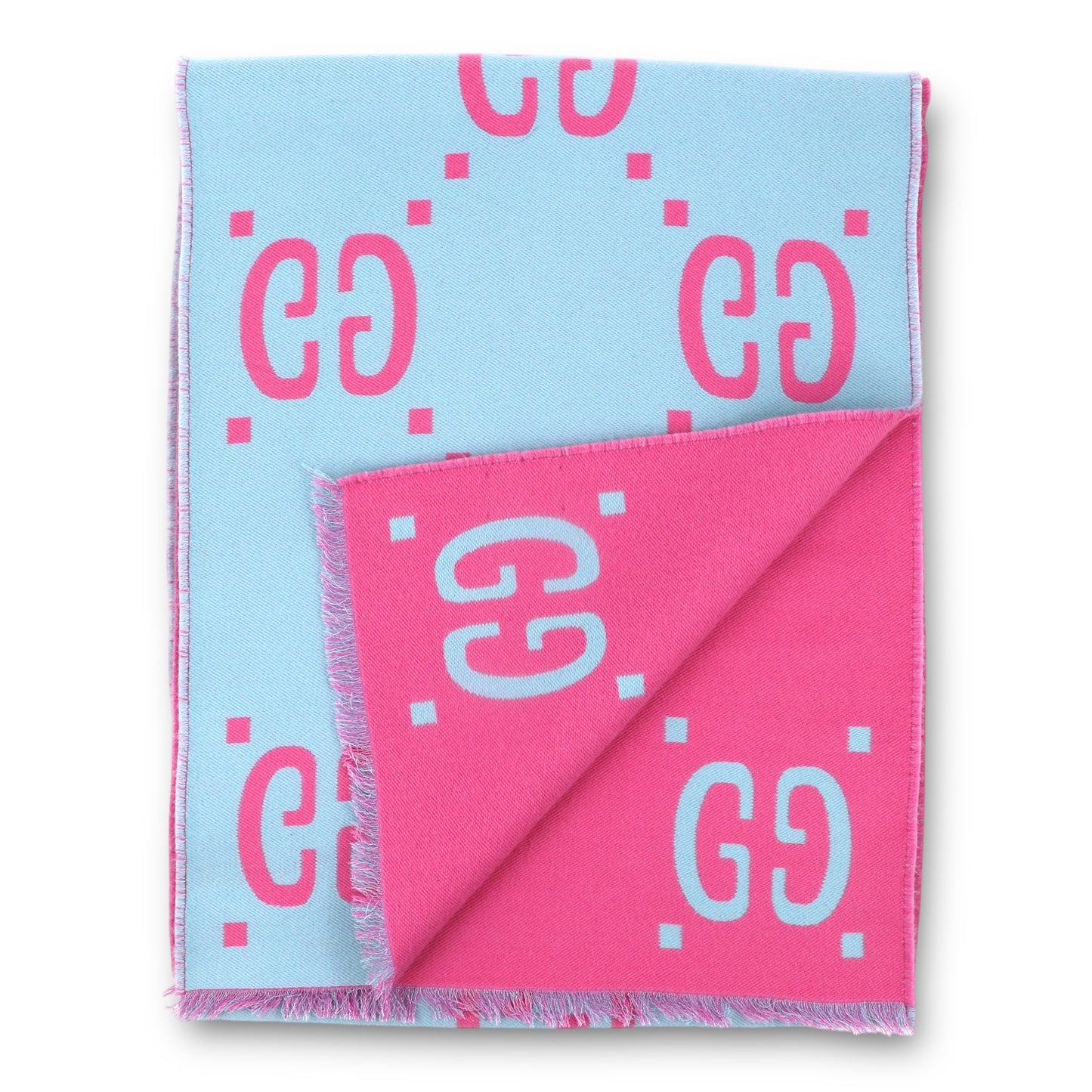 Gucci Schal reversible rosa/blau