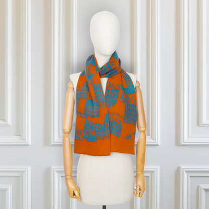 Dior Wollschal orange/blau