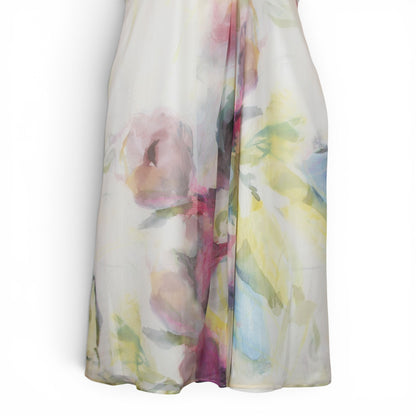 Valentino Kleid Seide crème geblümt IT 42 DE 36