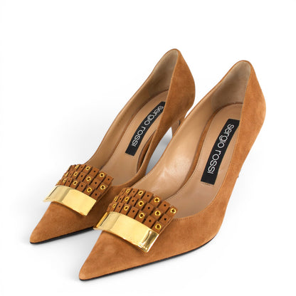 Sergio Rossi Pumps Wildleder braun Gr. 40