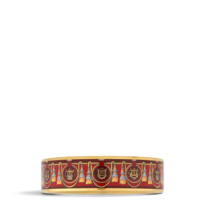 Hermès Emailarmband mittel rot/gold
