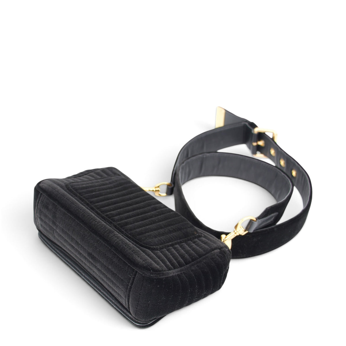 Moschino Umhängetasche Samt schwarz