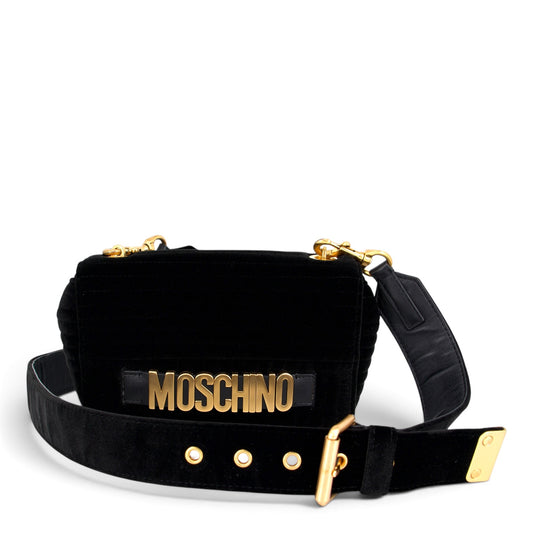 Moschino Umhängetasche Samt schwarz