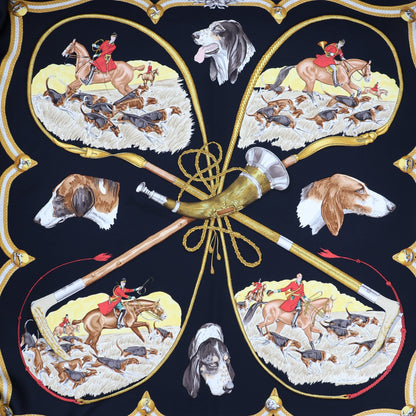Hermès Carré „Laisser courre“ schwarz