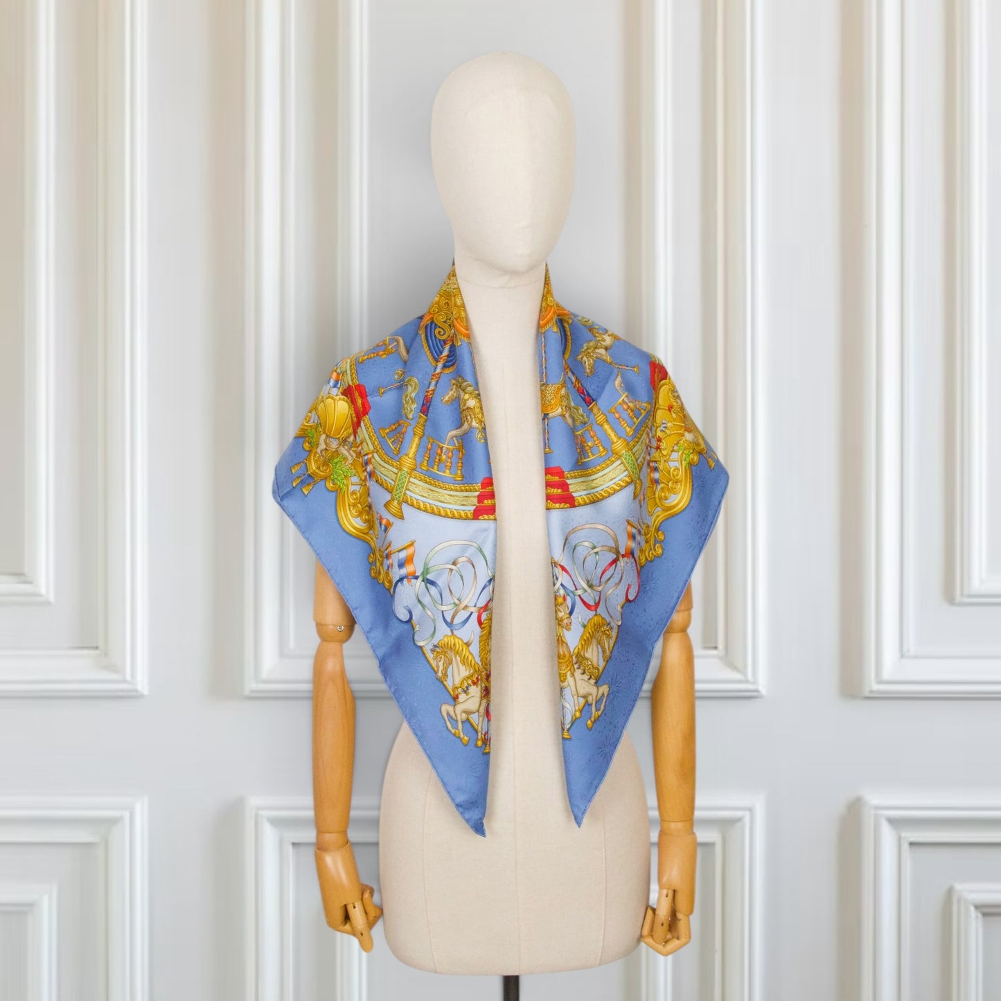 Hermès Carré "Lunapark" blau