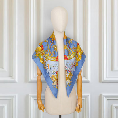 Hermès Carré "Lunapark" blau