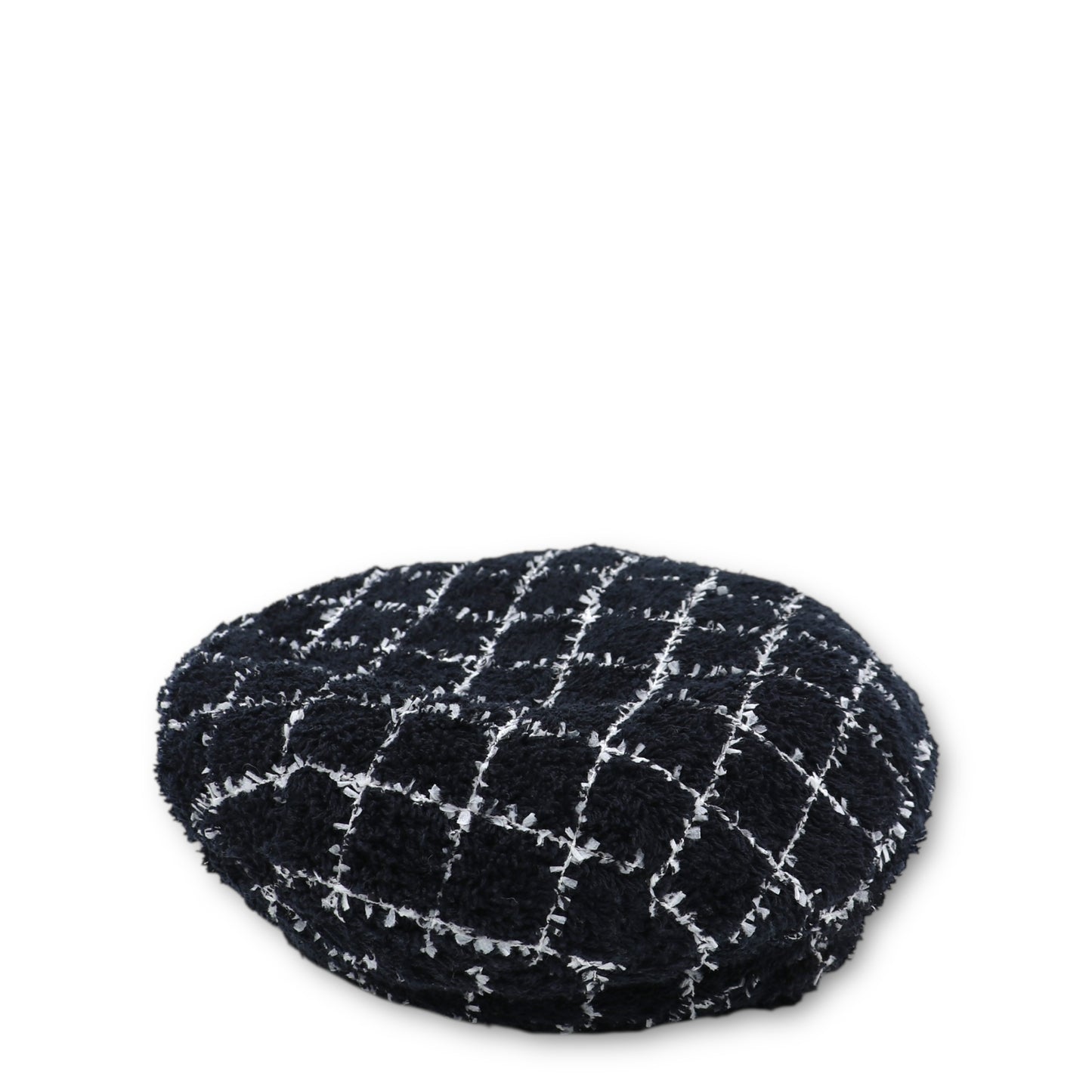 Chanel Beret Tweed marine/weiss Gr. S