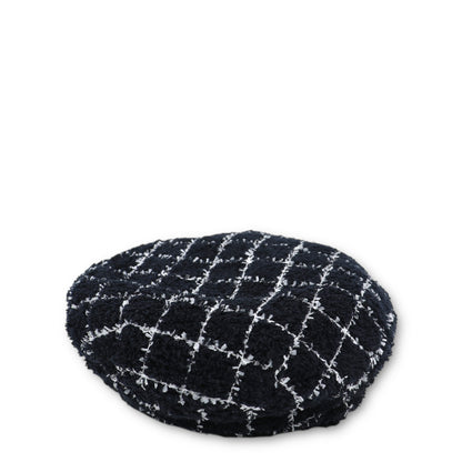Chanel Beret Tweed marine/weiss Gr. S