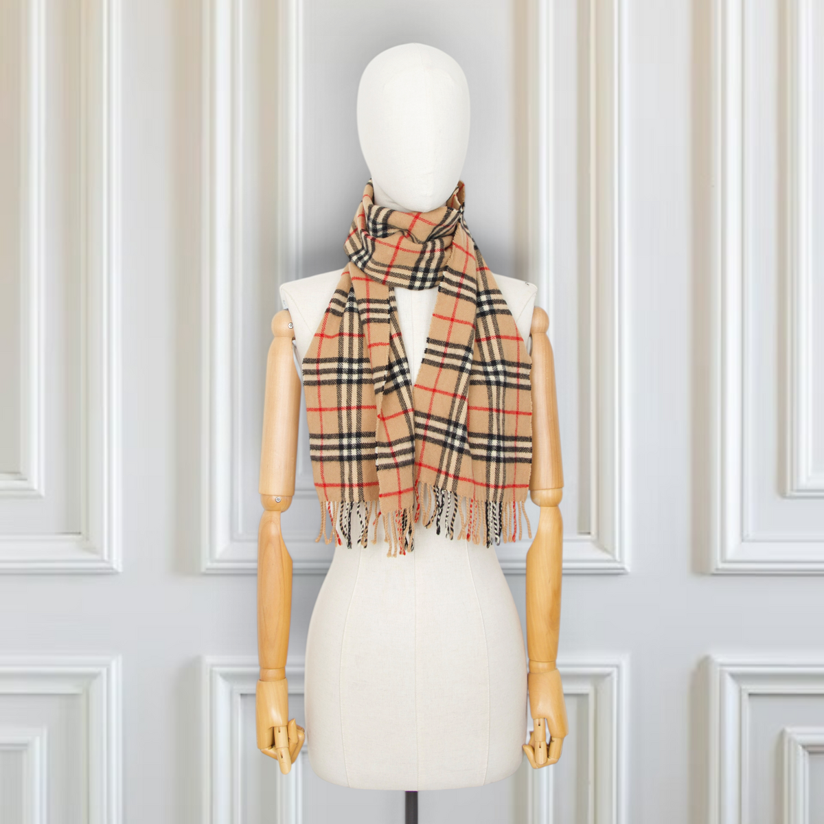 Burberry Schal Wolle camel kariert