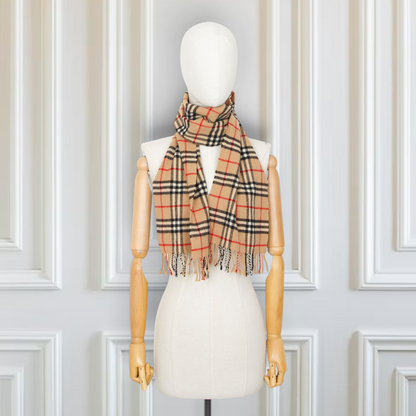 Burberry Schal Wolle camel kariert