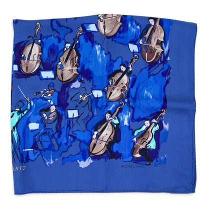 Hermès Carré "Concerto" blau