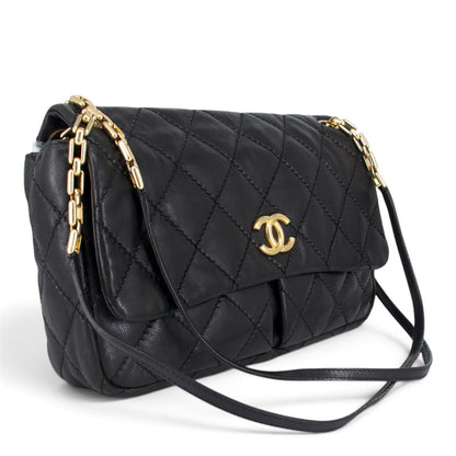 Chanel Wild Stitch Chain Flap schwarz GHW