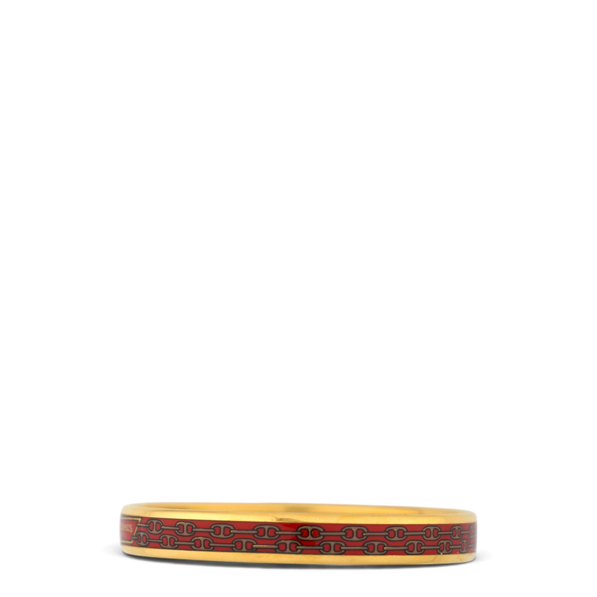 Hermès Emailarmband schmal rot/gold