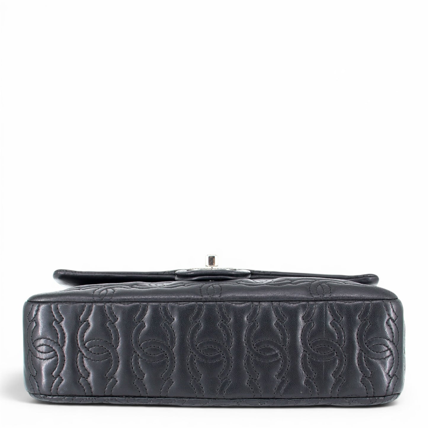 Chanel CC stitch single flap schwarz