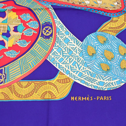 Hermès Carré "Art des Steppes" blau