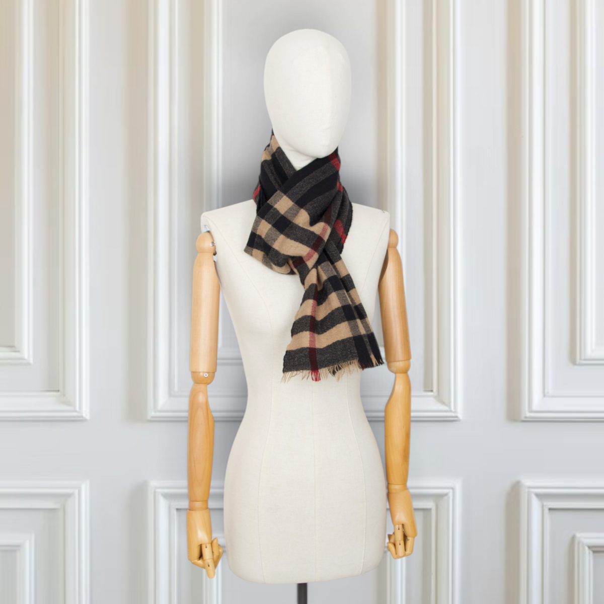 Burberry Schal Check Wolle braun