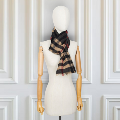 Burberry Schal Check Wolle braun