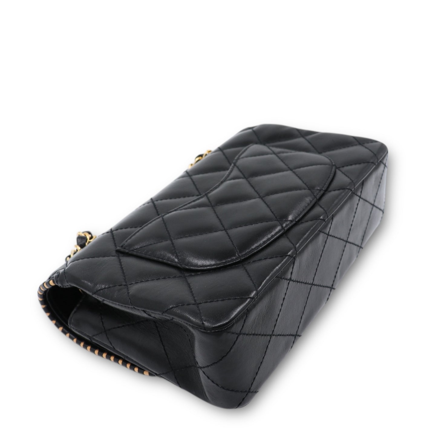 Chanel Timeless medium schwarz contrast piping