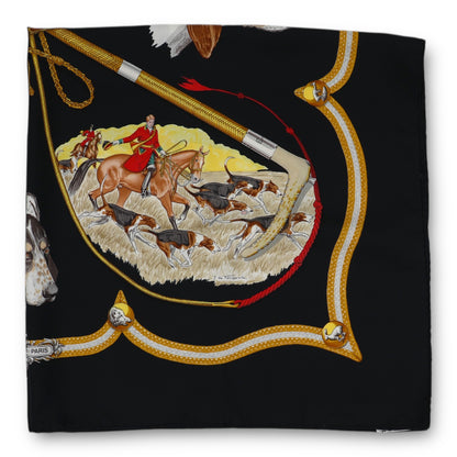 Hermès Carré „Laisser courre“ schwarz