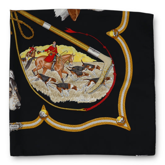 Hermès Carré „Laisser courre“ schwarz