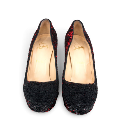 Christian Louboutin Pumps Pailletten rot Gr. 40.5