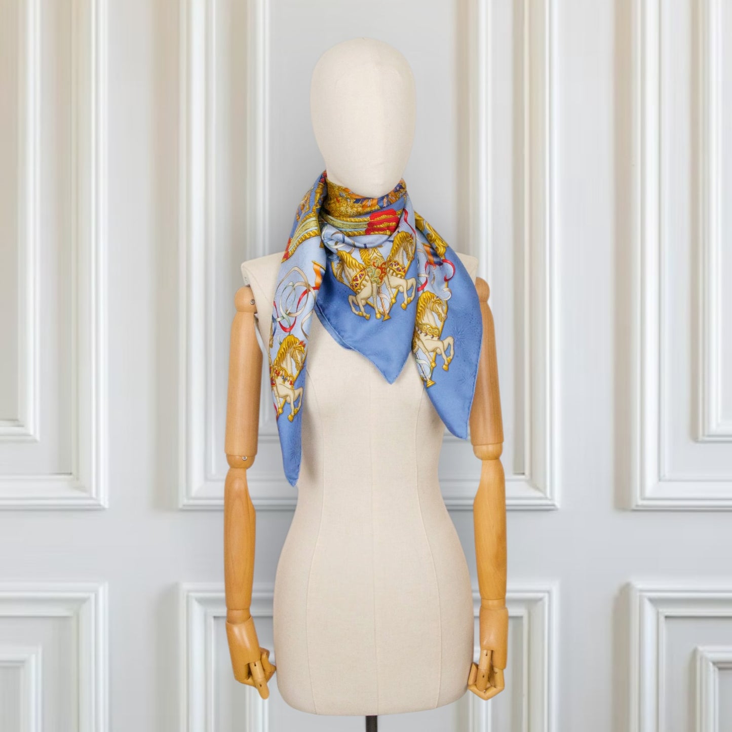 Hermès Carré "Lunapark" blau