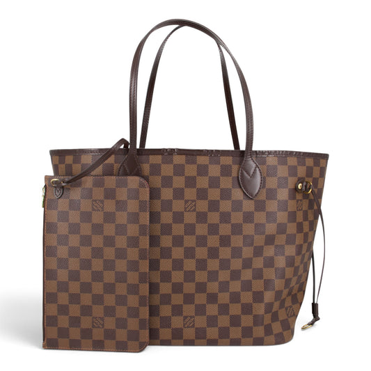 Louis Vuitton Neverfull MM + Pochette Damier ebène