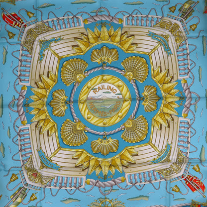 Hermès Carré „Railing“ Blau