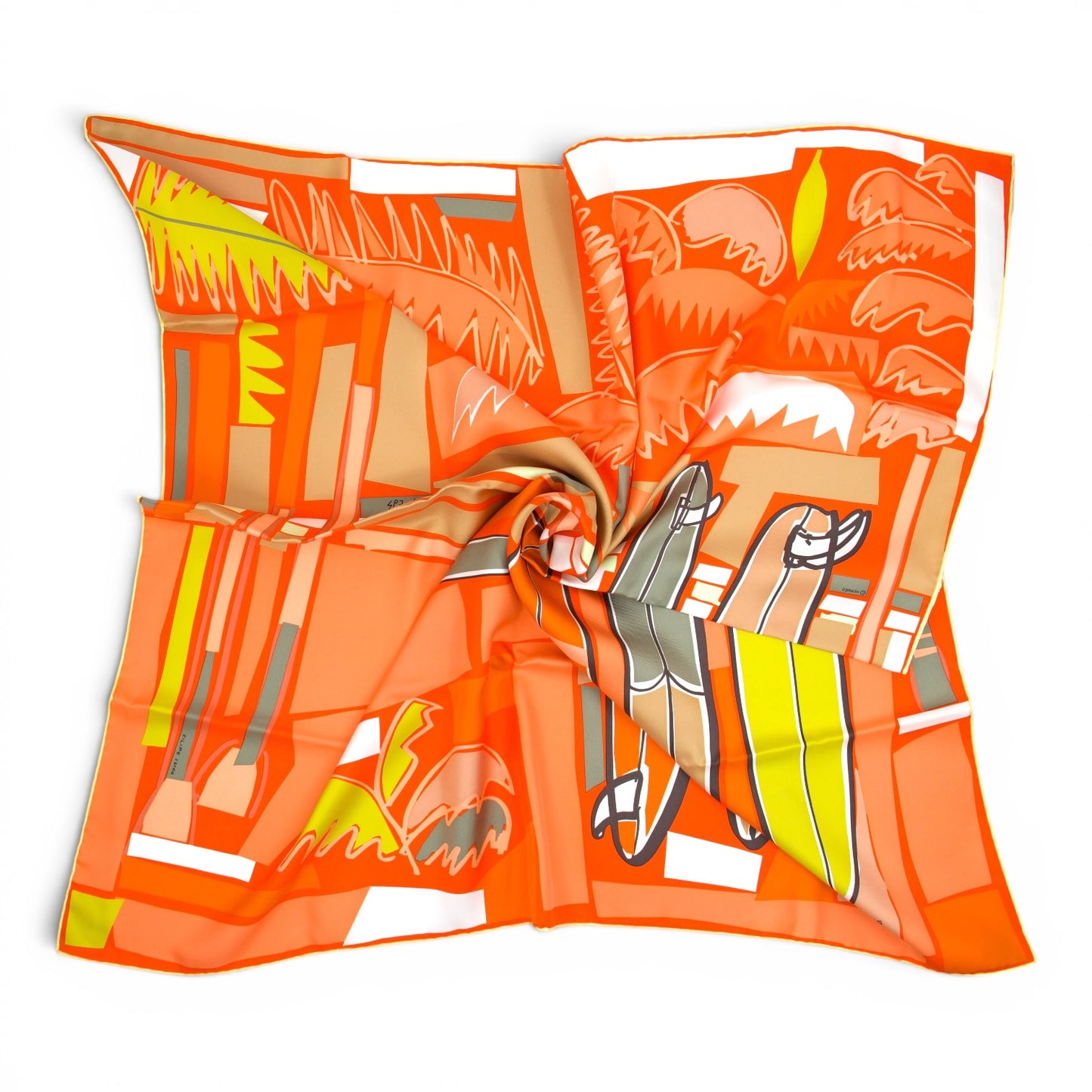 Hermès Carré " Sea, surf & fun" orange