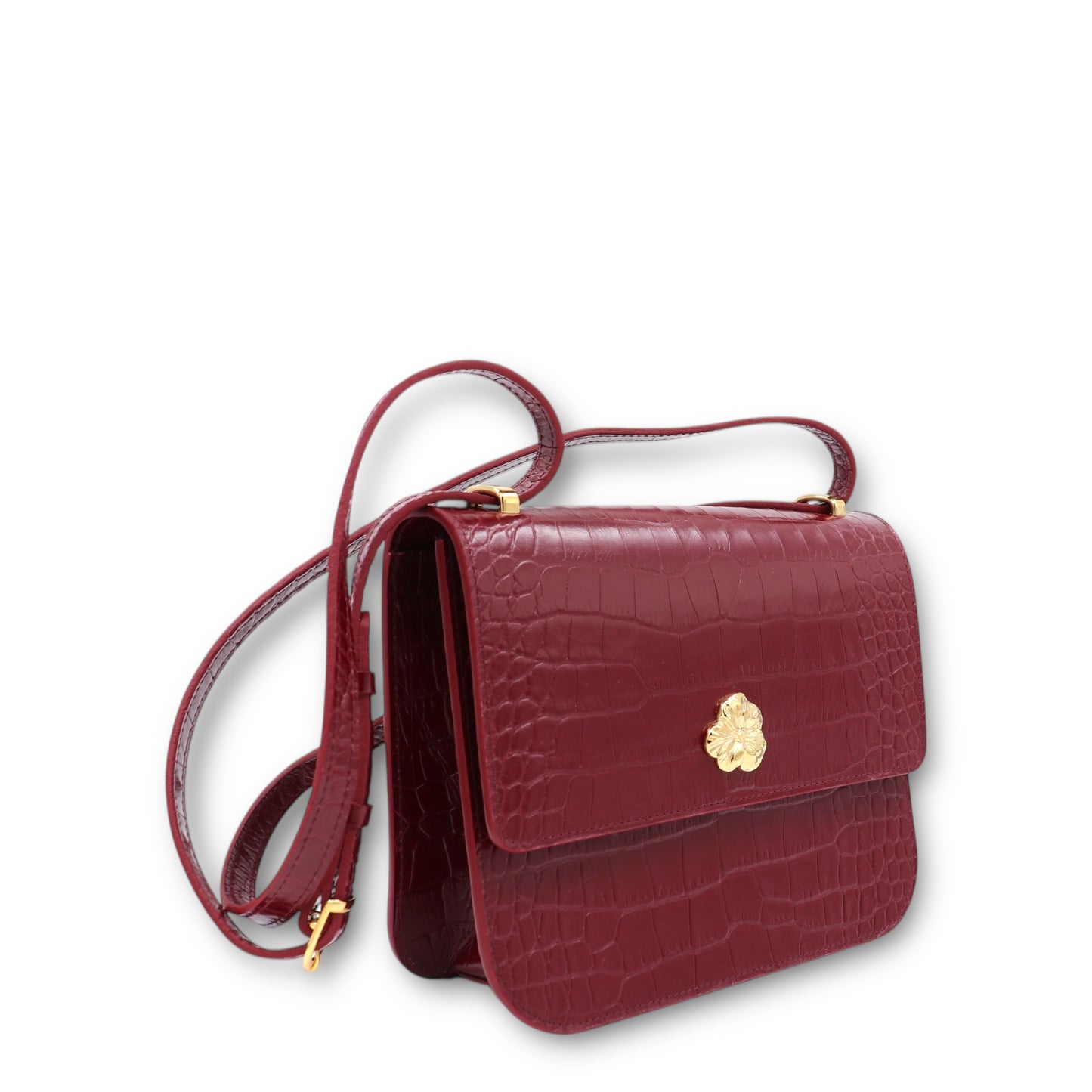 Fauvette Paris Adèle burgundy croc