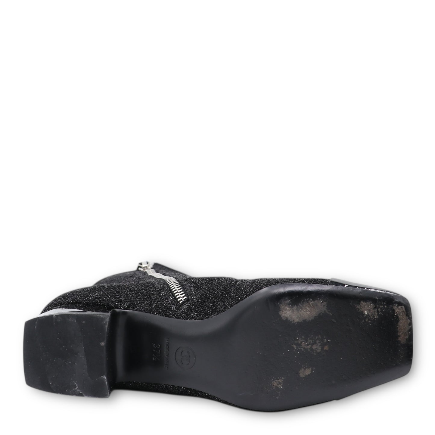 Chanel Stiefeletten schwarz glitzer Gr. 37.5