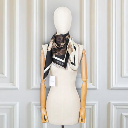 Valentino Seidentuch schwarz/crème