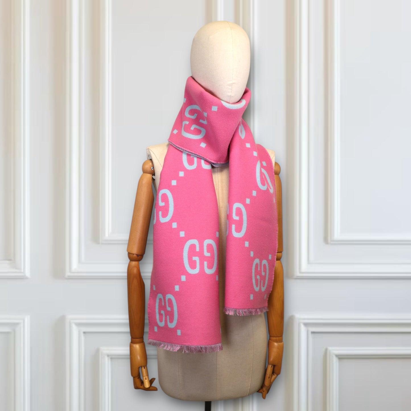 Gucci Schal reversible rosa/blau