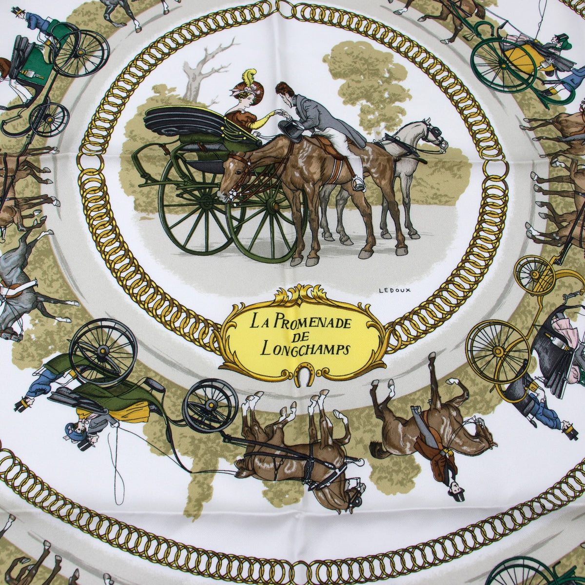 Hermès Carré " La Promenade de Longchamps" marine