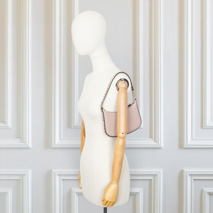 Valentino Rockstud Schultertasche Poudre
