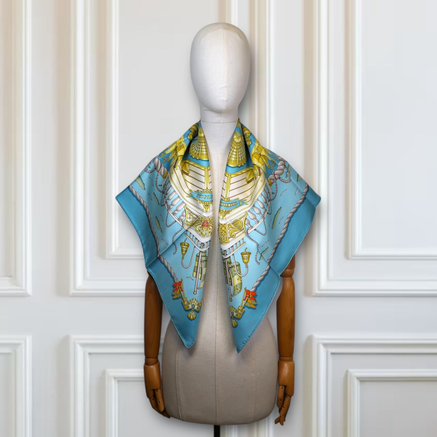 Hermès Carré „Railing“ Blau