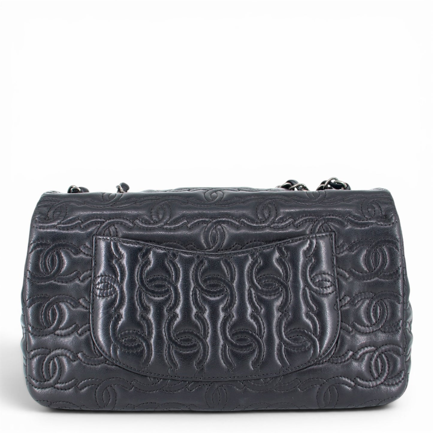 Chanel CC stitch single flap schwarz