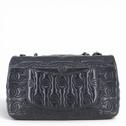 Chanel CC stitch single flap schwarz