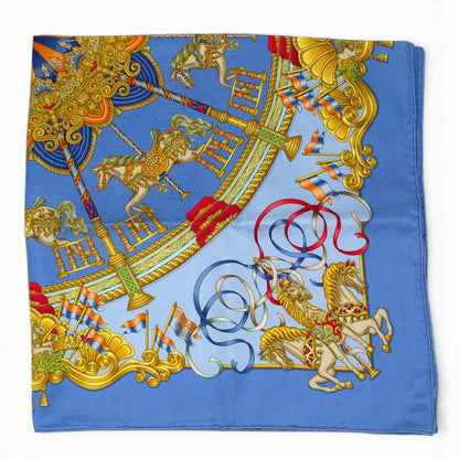 Hermès Carré "Lunapark" blau