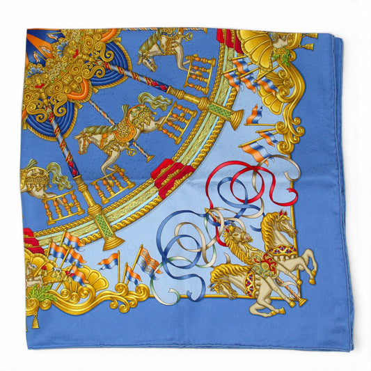 Hermès Carré "Lunapark" blau