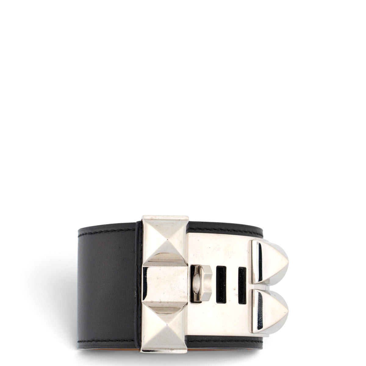 Hermès Collier de Chien schwarz/palladium Gr. S