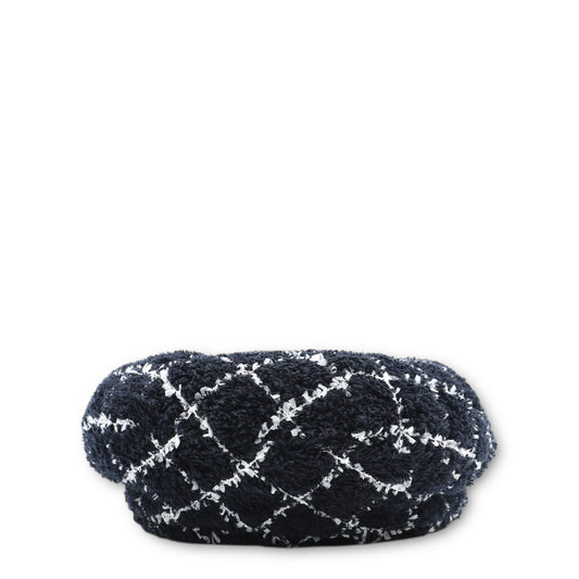 Chanel Beret Tweed marine/weiss Gr. S
