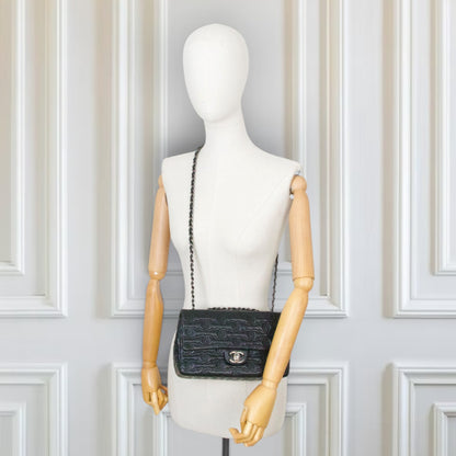 Chanel CC stitch single flap schwarz